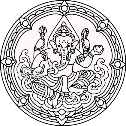 Ganesha Mandala Line Art Design