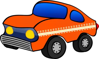 Orange Cartoon Car Illustration