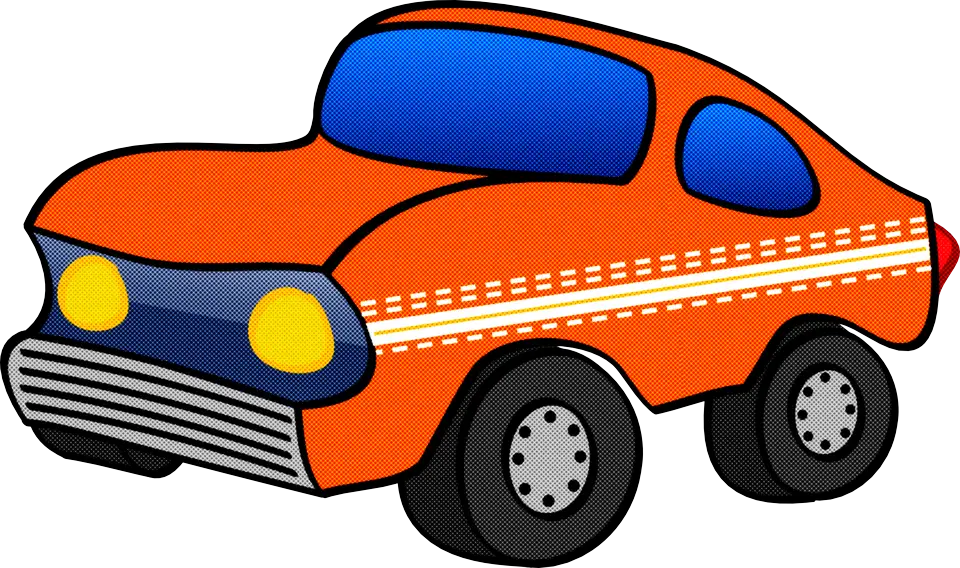 Orange Cartoon Car Illustration