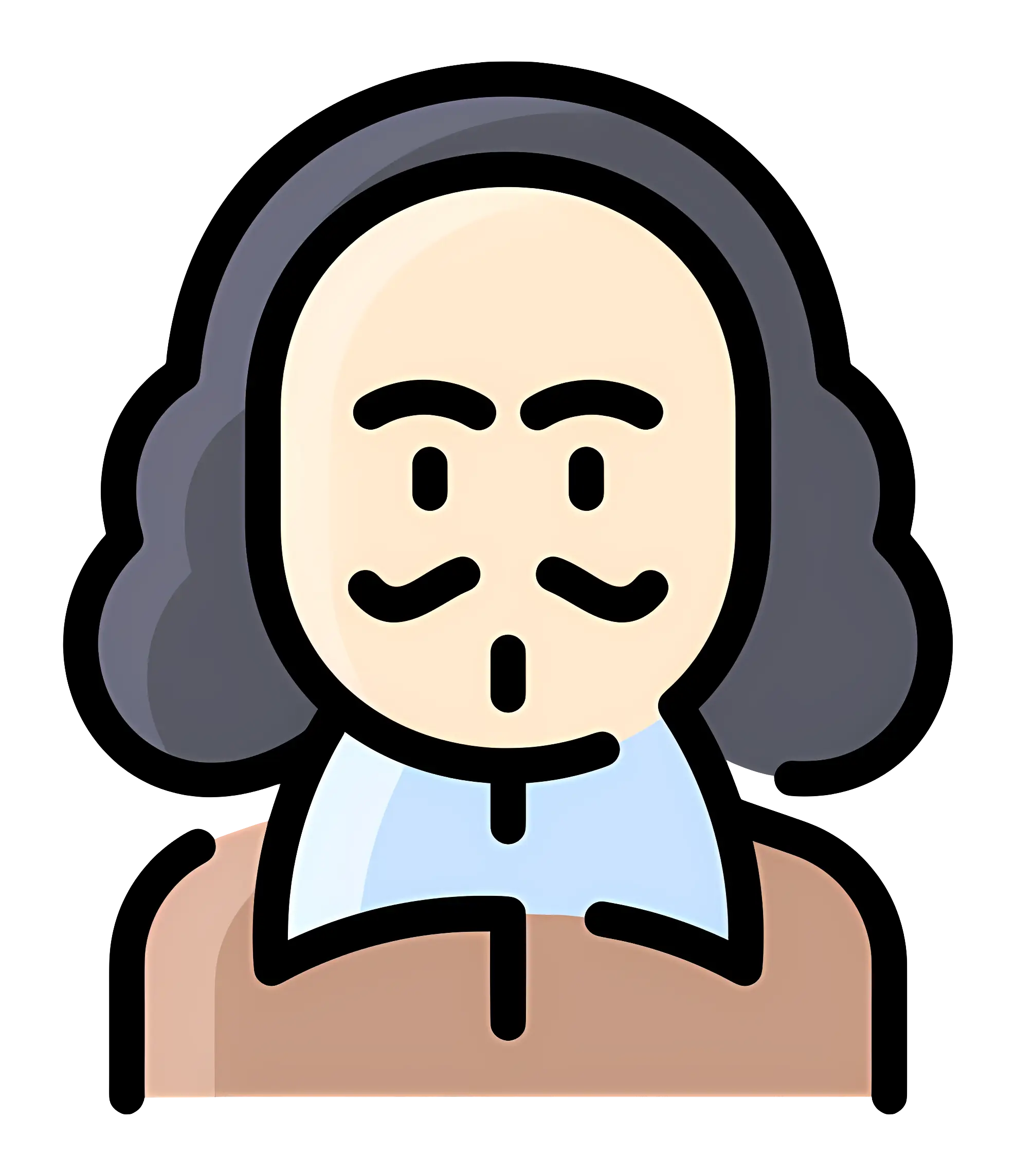 Cartoon Man with Mustache in Minimalist Style
