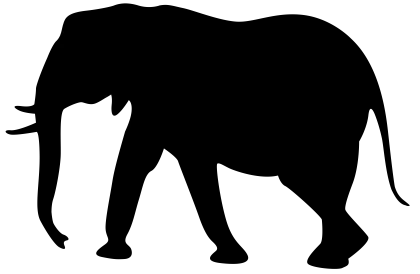 Elephant Silhouette in Profile