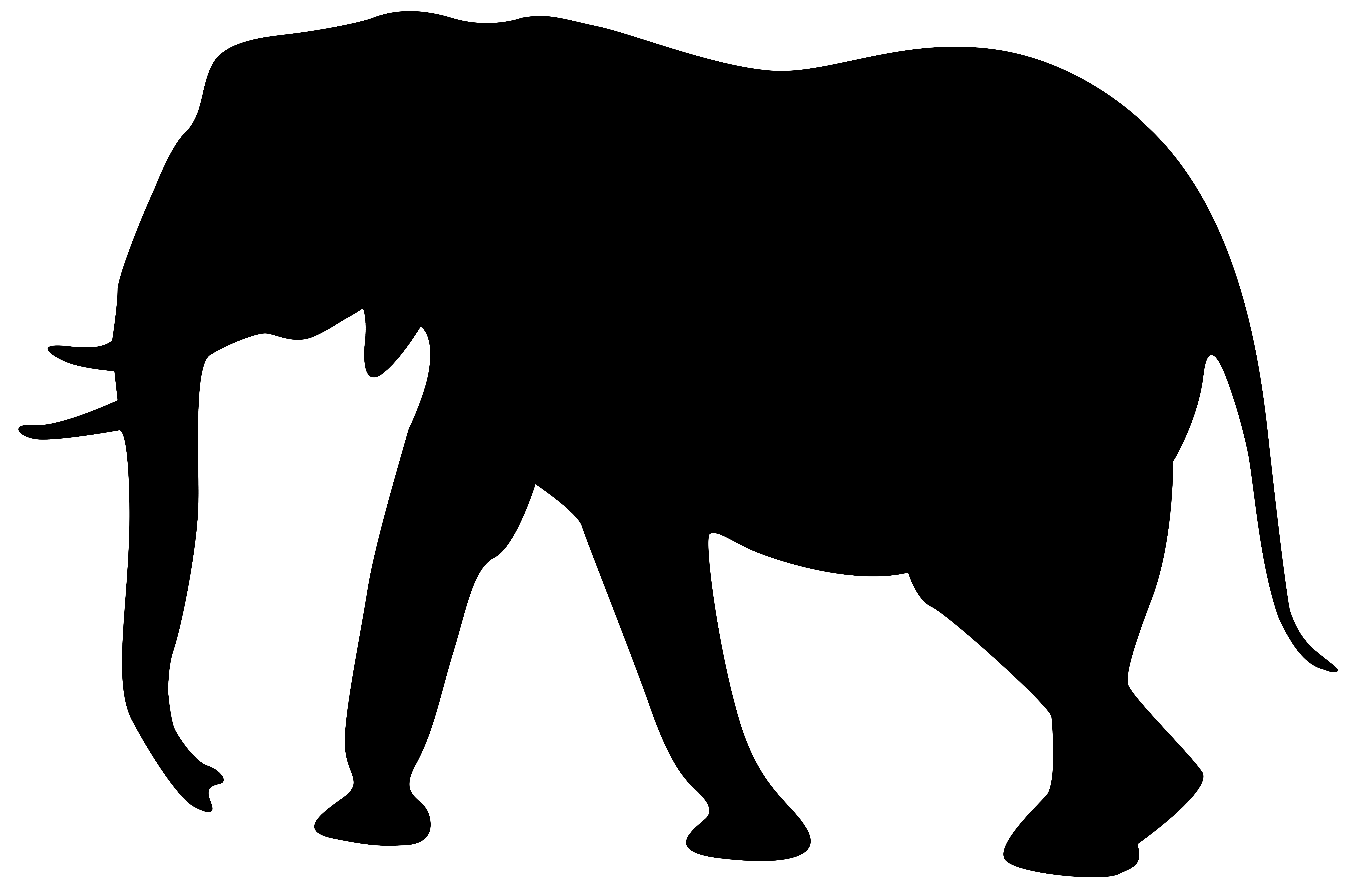 Elephant Silhouette in Profile