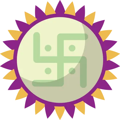 Swastika Symbol in a Sun Circle