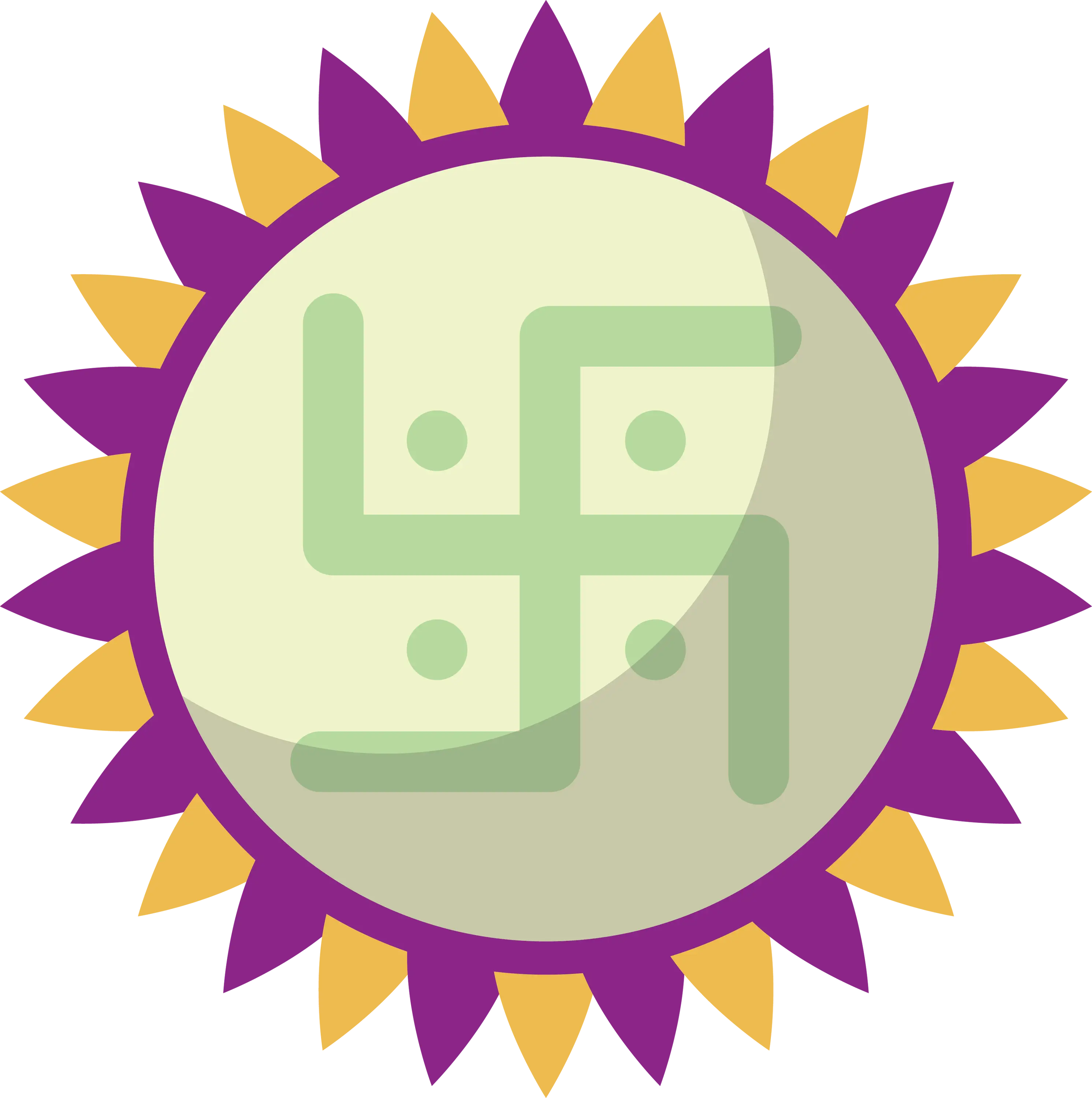Swastika Symbol in a Sun Circle