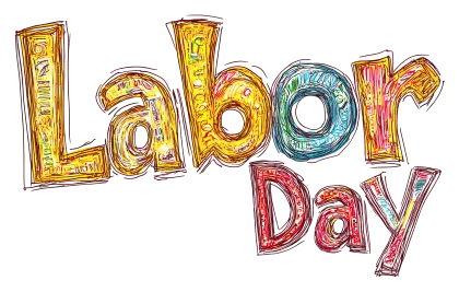 Labor Day colorful text