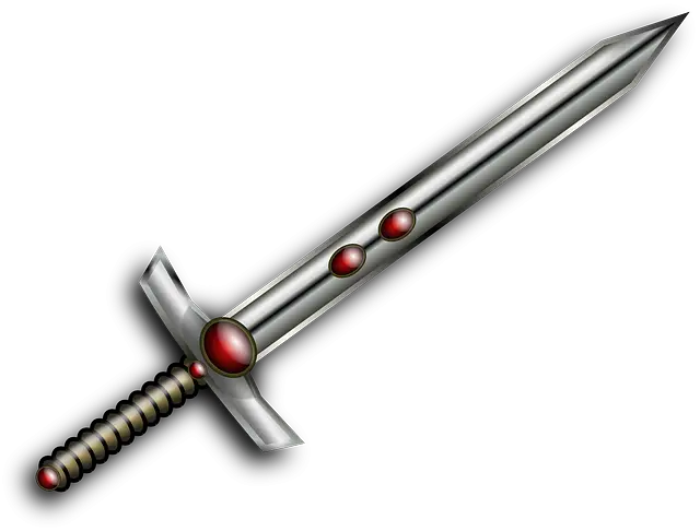 Metal Sword with Red Accents Design