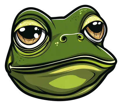 Green Frog Illustration with Artistic Details