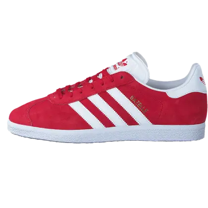 Red Suede Sneakers with White Stripes