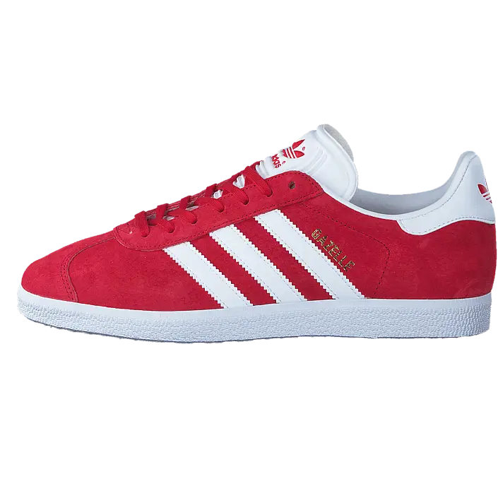 Red Suede Sneakers with White Stripes