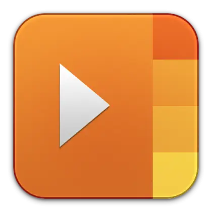 Orange Play Button Icon for Media Interfaces