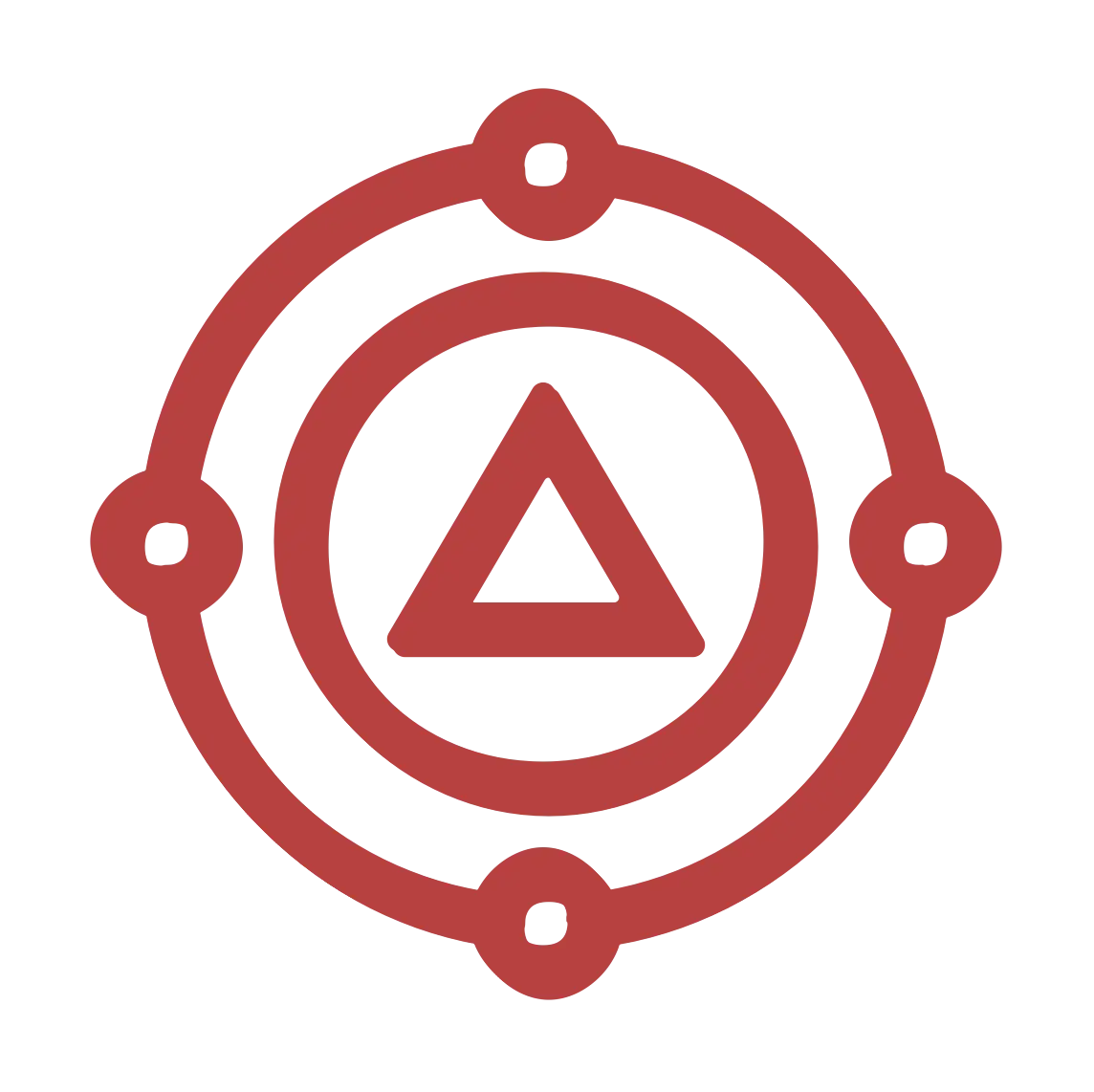Triangle Icon with Circular Nodes