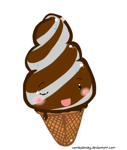 Winking Chocolate Ice Cream Cone