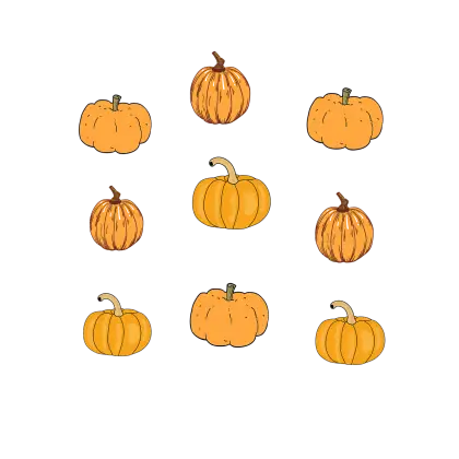 Cute Cartoon Pumpkins for Autumn and Halloween