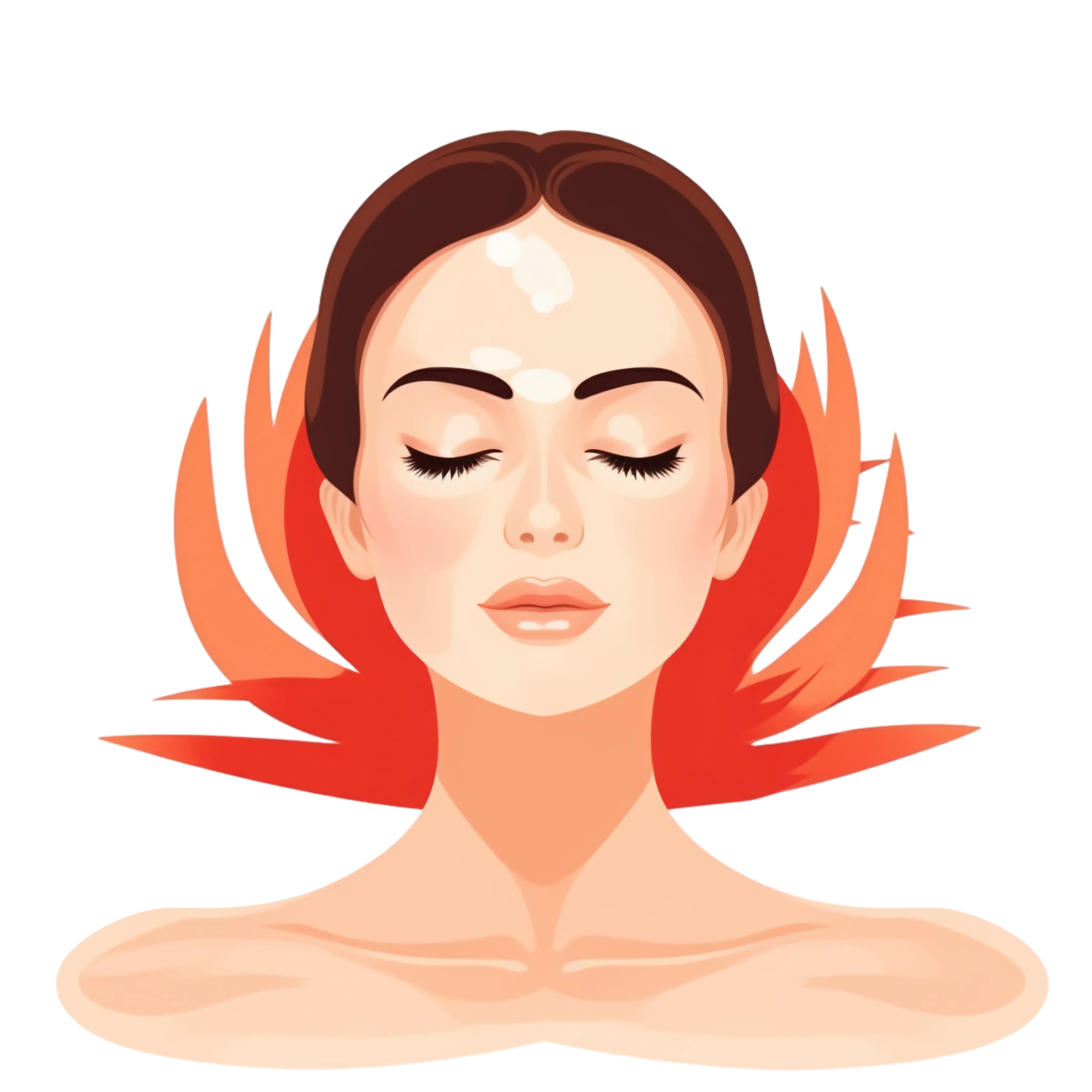 Relaxed Woman with a Calm Expression Illustration