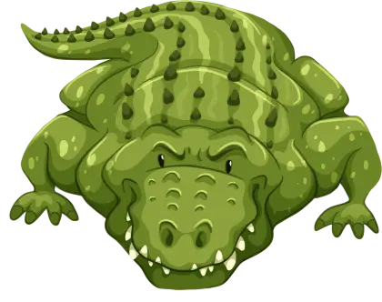 Cartoon Green Crocodile Illustration