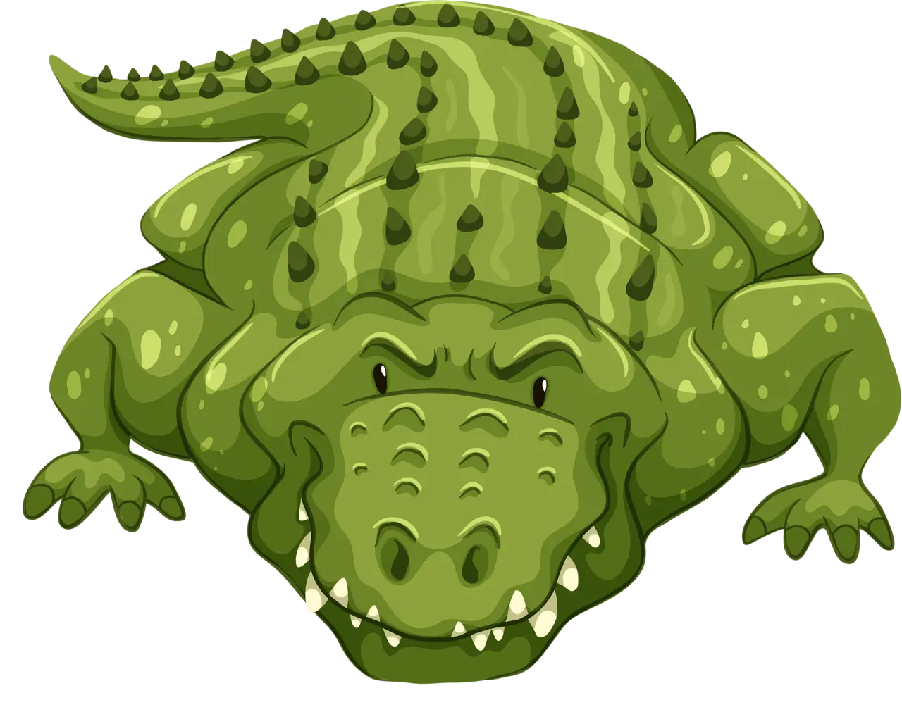 Cartoon Green Crocodile Illustration