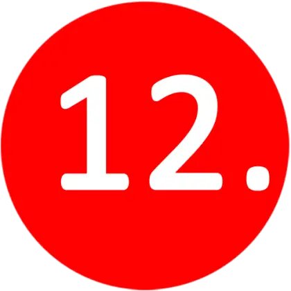 Red Circle with Number 12