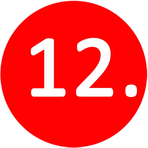 Red Circle with Number 12