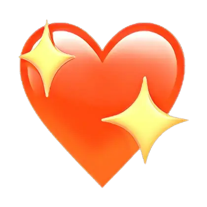 Red Sparkling Heart Emoji Illustration