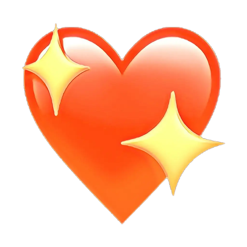 Red Sparkling Heart Emoji Illustration