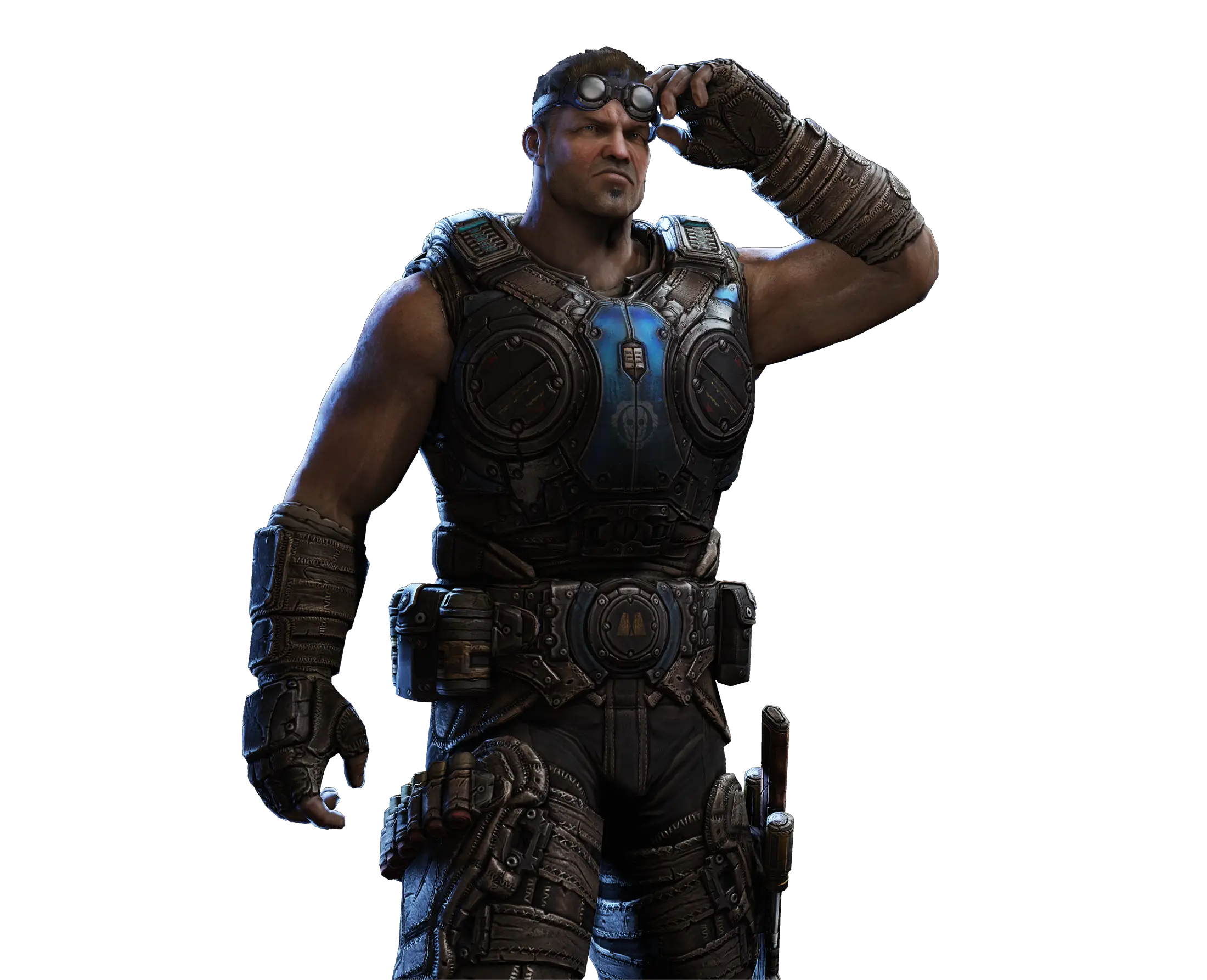 Armored Character with Goggles