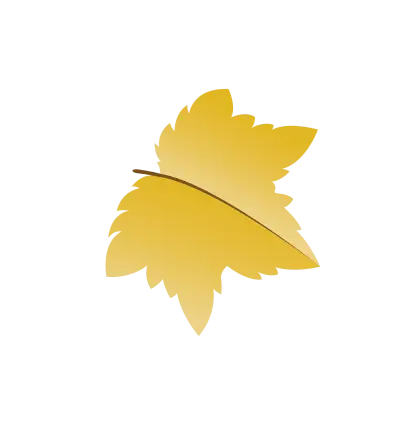 Golden Leaf Minimal Illustration