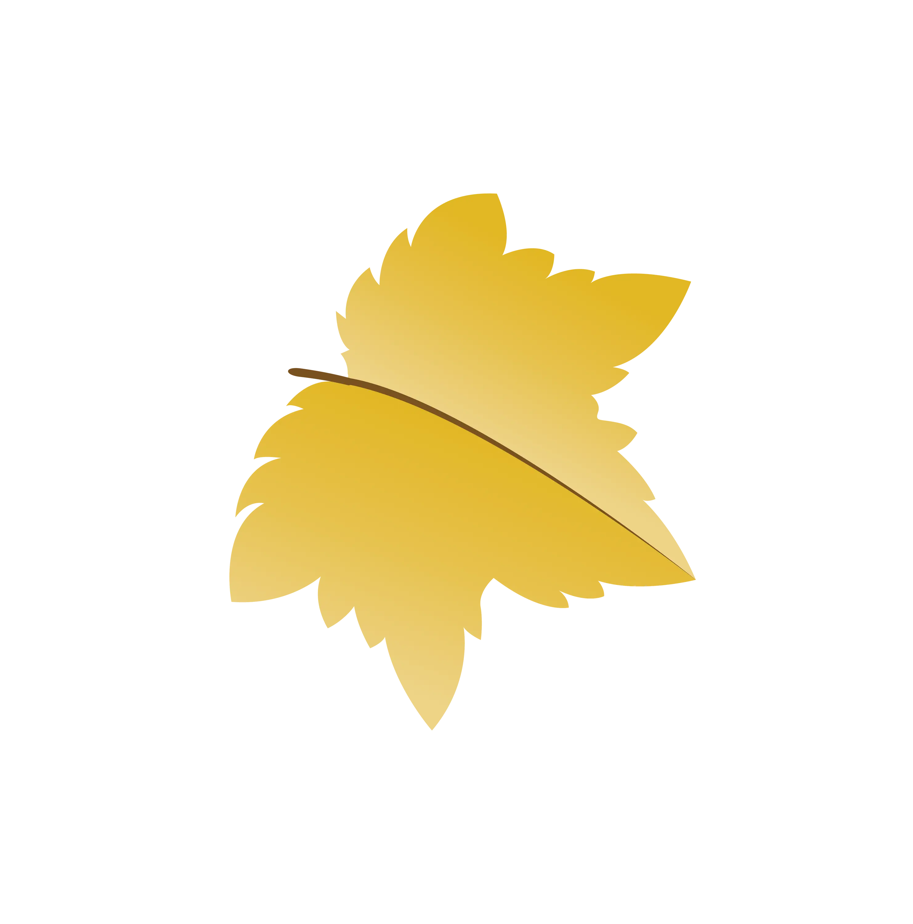 Golden Leaf Minimal Illustration