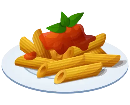 Plate of Pasta with Tomato Sauce and Basil