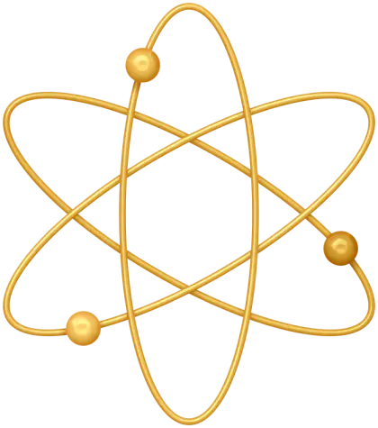 Golden Atom Symbol Illustration