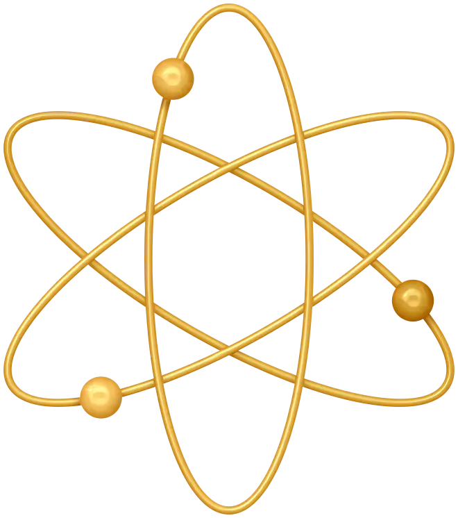 Golden Atom Symbol Illustration