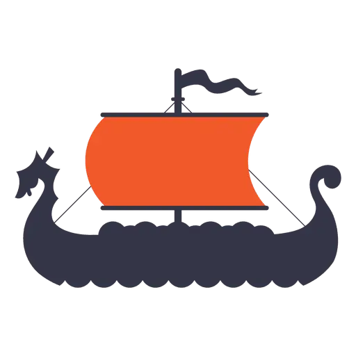 Historical Viking Ship Illustration