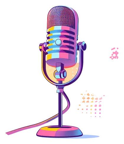 Colorful Retro Microphone