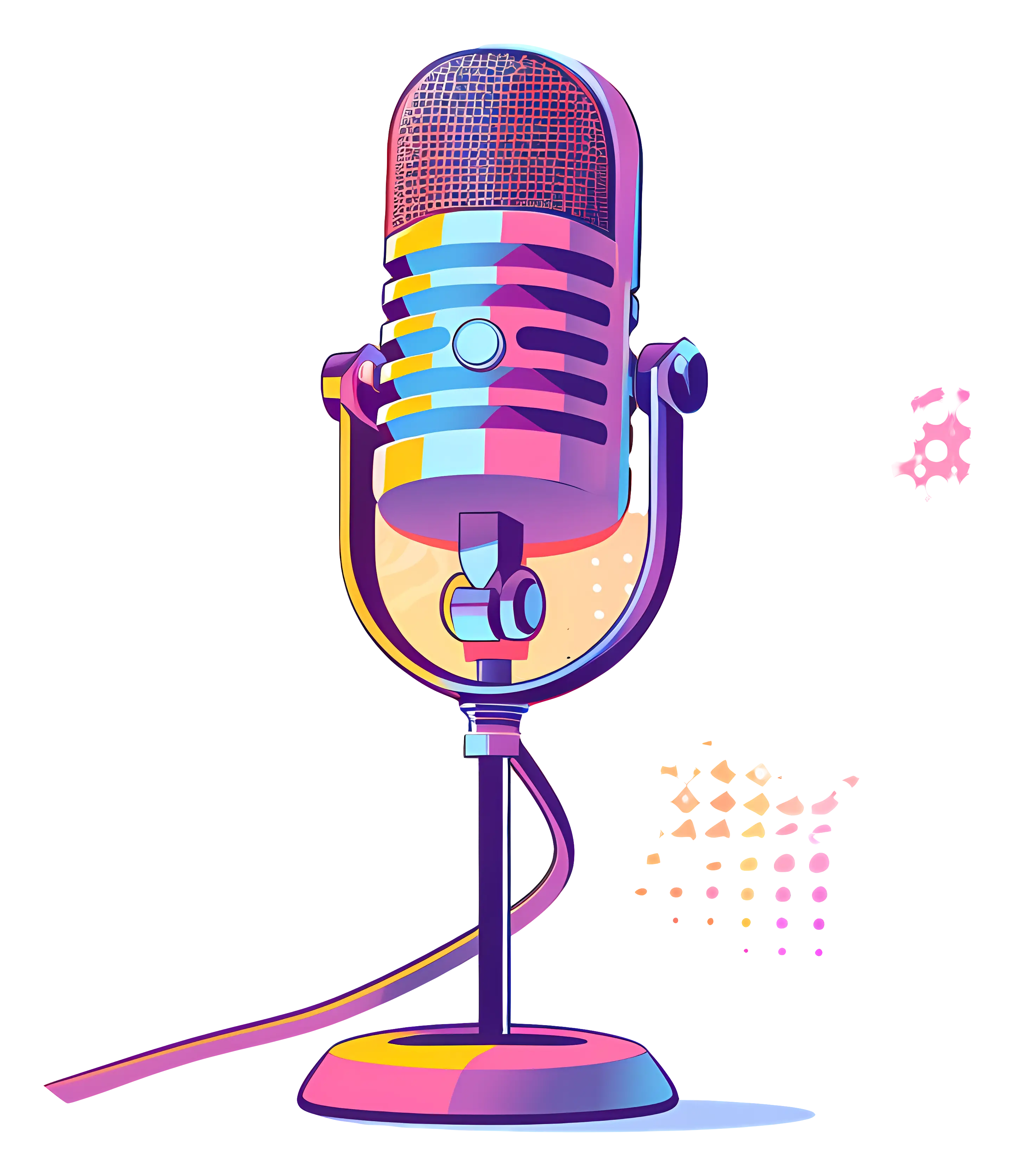 Colorful Retro Microphone