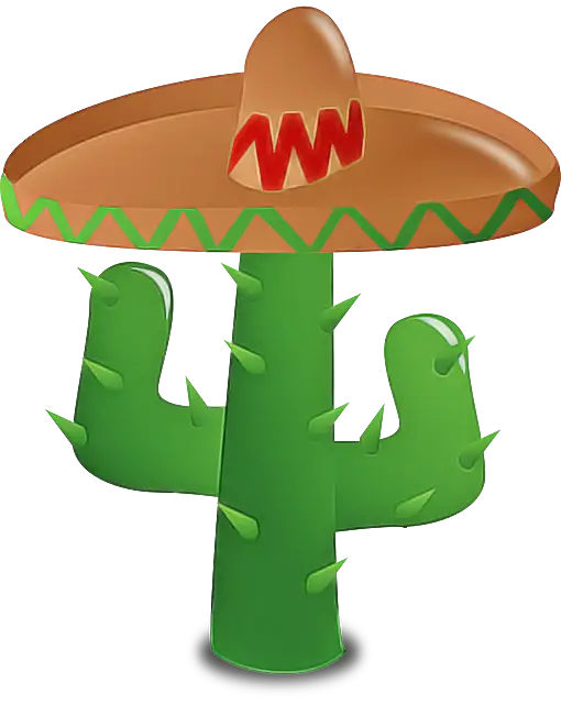Cactus with Sombrero in a Creative Cartoon Illustration