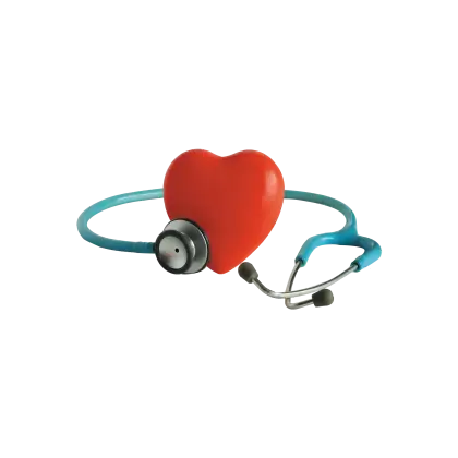 Heart and Stethoscope Symbol for Health Awareness