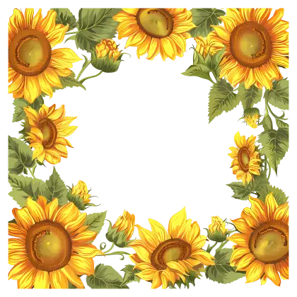 Sunflower Frame Border Decoration