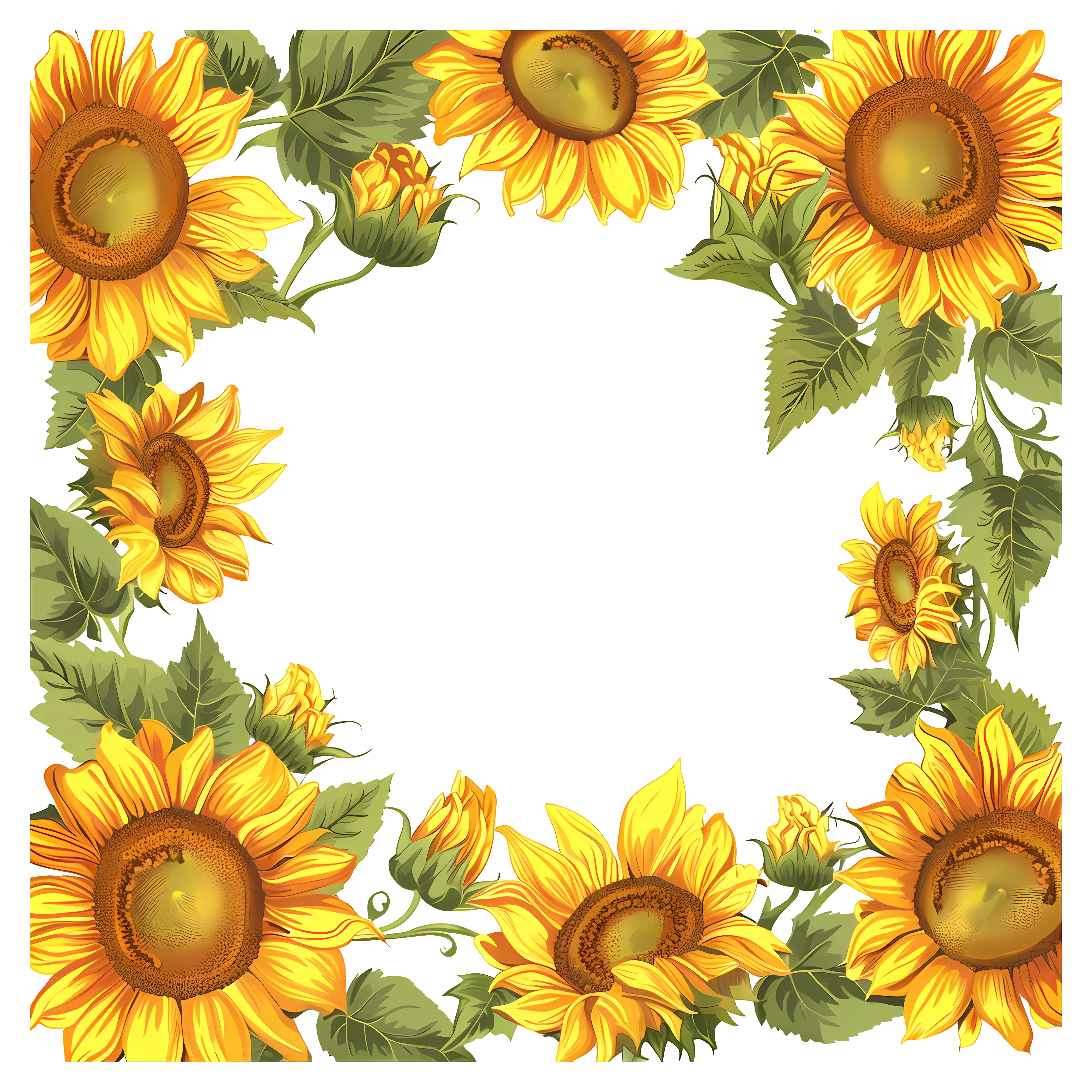 Sunflower Frame Border Decoration