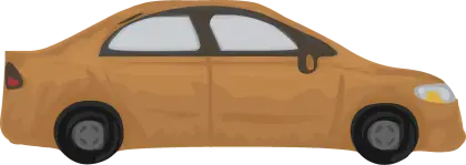 Illustration of Brown Sedan Car