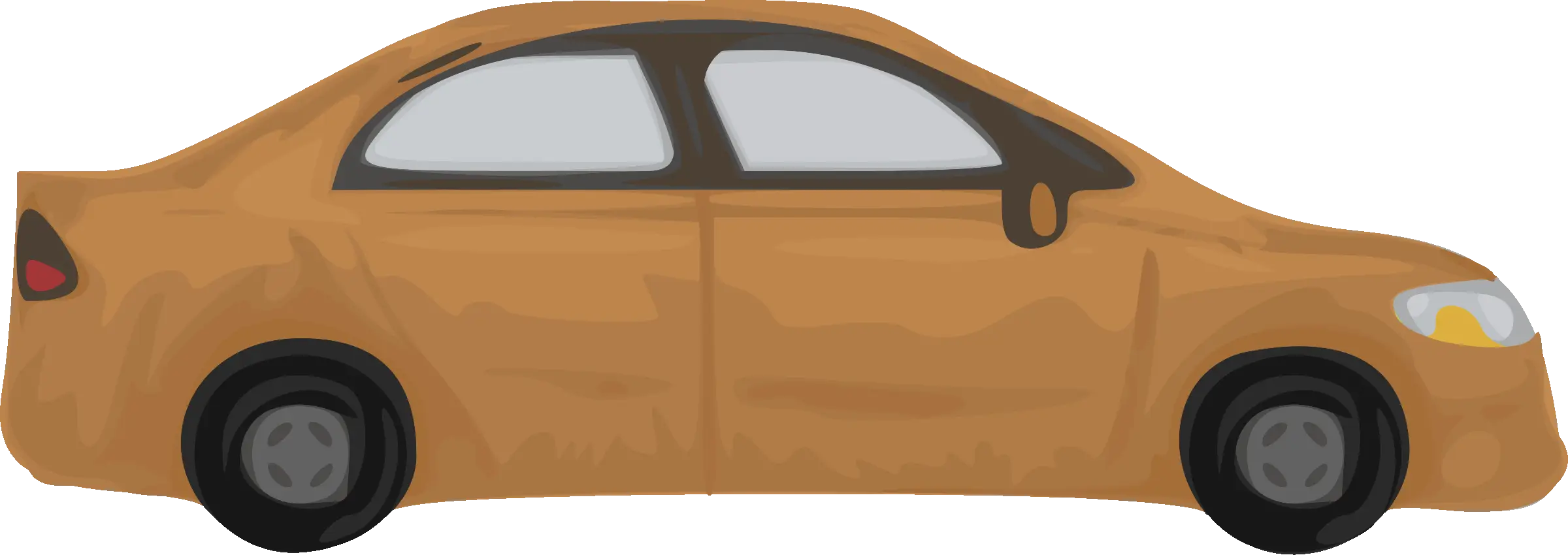 Illustration of Brown Sedan Car