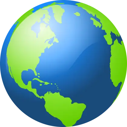 Planet Earth Illustration in Blue and Green