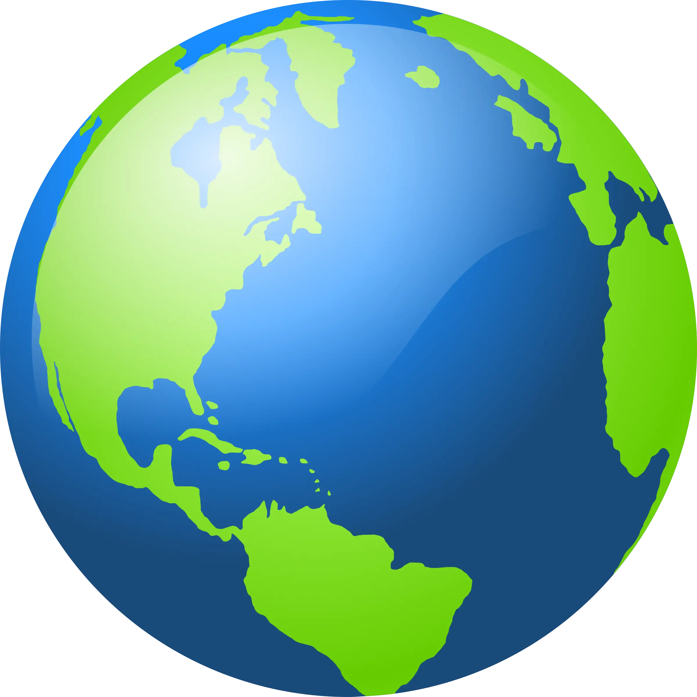 Planet Earth Illustration in Blue and Green