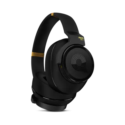 Black Wireless Headphones with Gold Details
