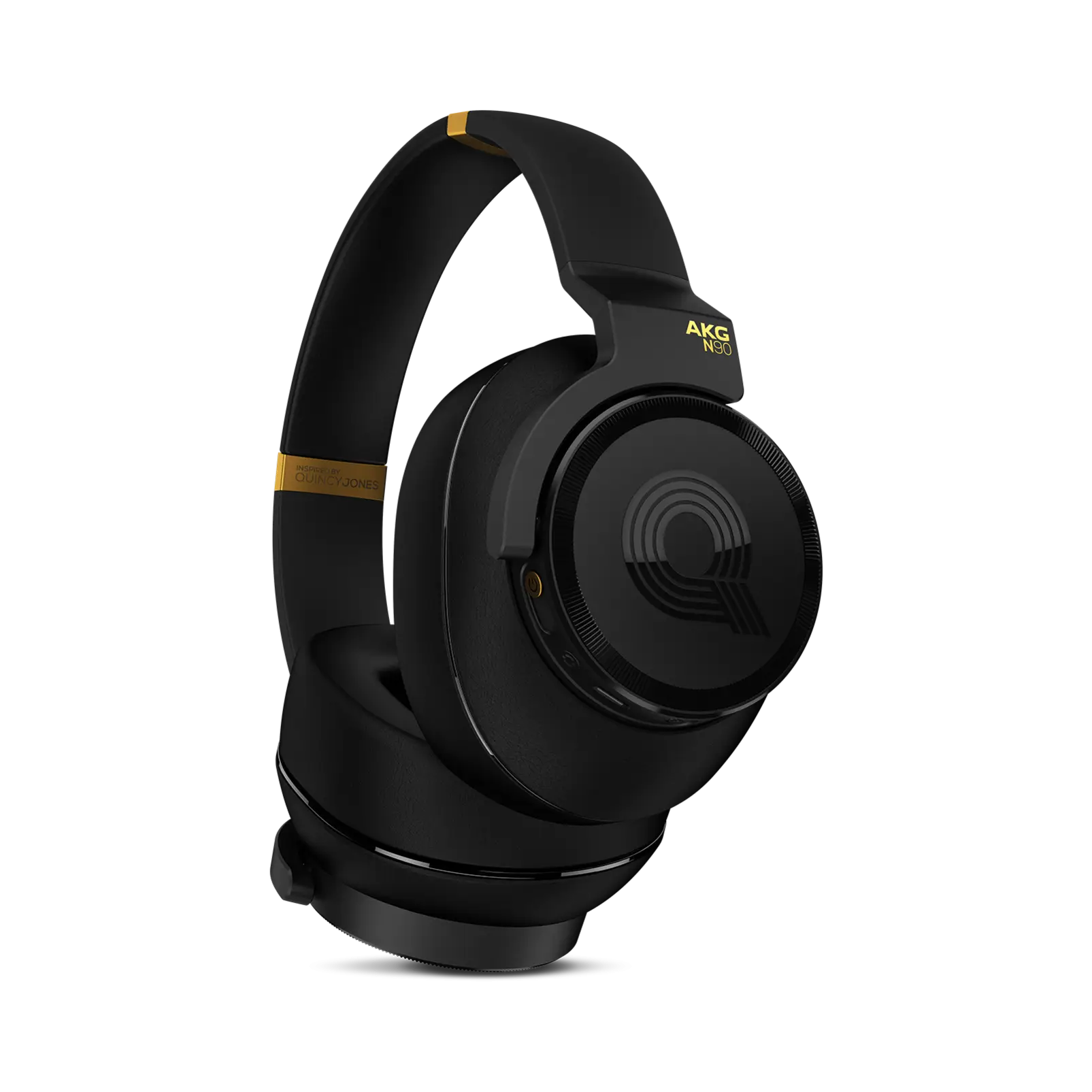Black Wireless Headphones with Gold Details