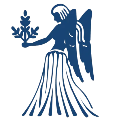 Blue Virgo Zodiac Symbol Illustration