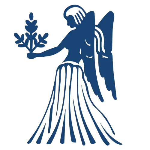 Blue Virgo Zodiac Symbol Illustration