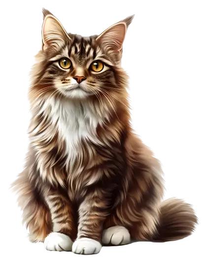 Sitting Fluffy Cat