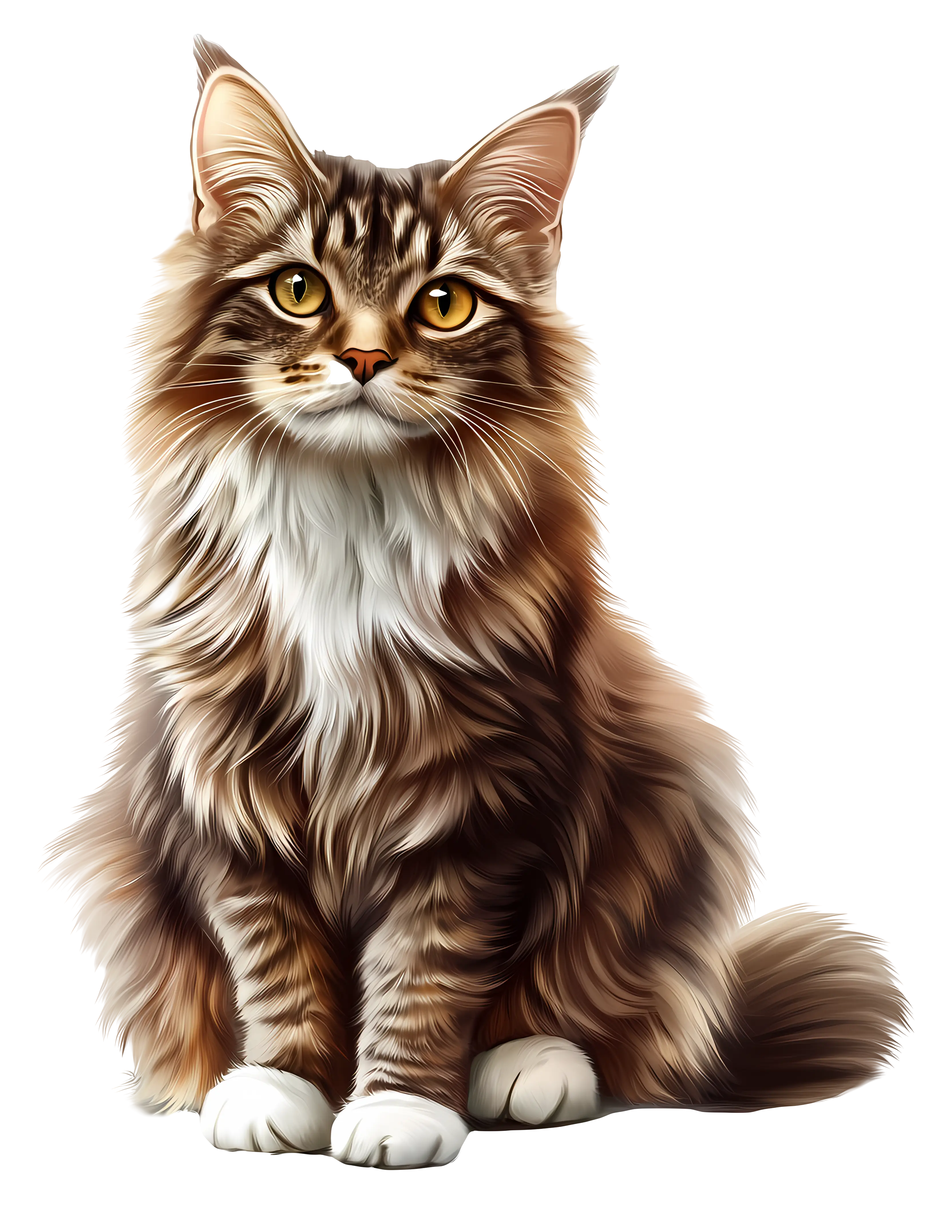 Sitting Fluffy Cat
