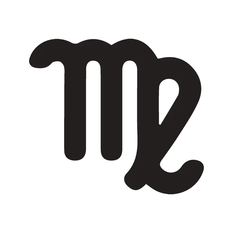 Virgo Zodiac Icon in Black