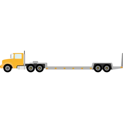 Yellow Truck with Trailer