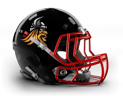 Black American Football Helmet with Red Grill